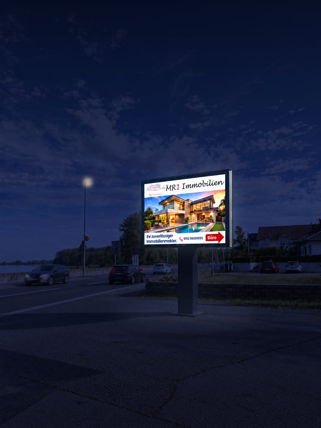 Visualisierung: Digitale Werbetafel Nierstein an der B9